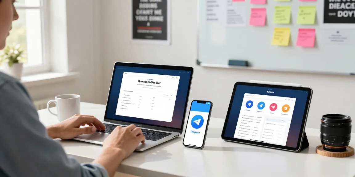 Seamless Telegram Download experience across devices in a professional workspace.