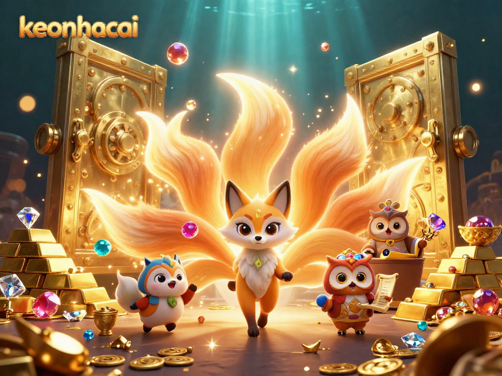 Engage with keonhacai's vibrant gaming experience filled with treasures and magical elements.