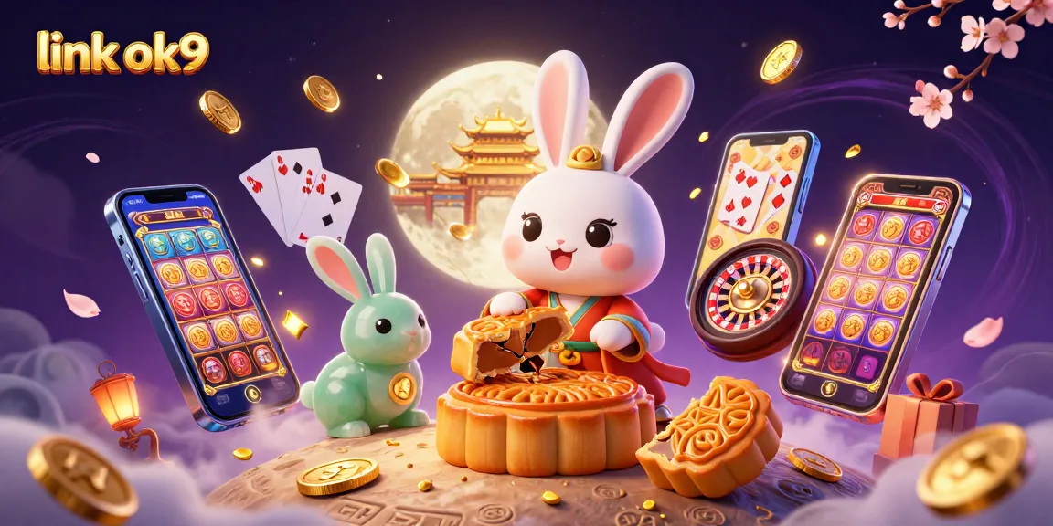 Engage with the link ok9 experience featuring a moon rabbit making golden mooncakes revealing poker chips.