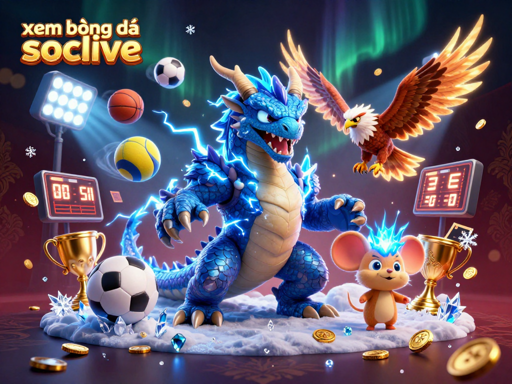 Engage with xem bóng đá socolive through an electrifying illustration showcasing dynamic sports betting elements.