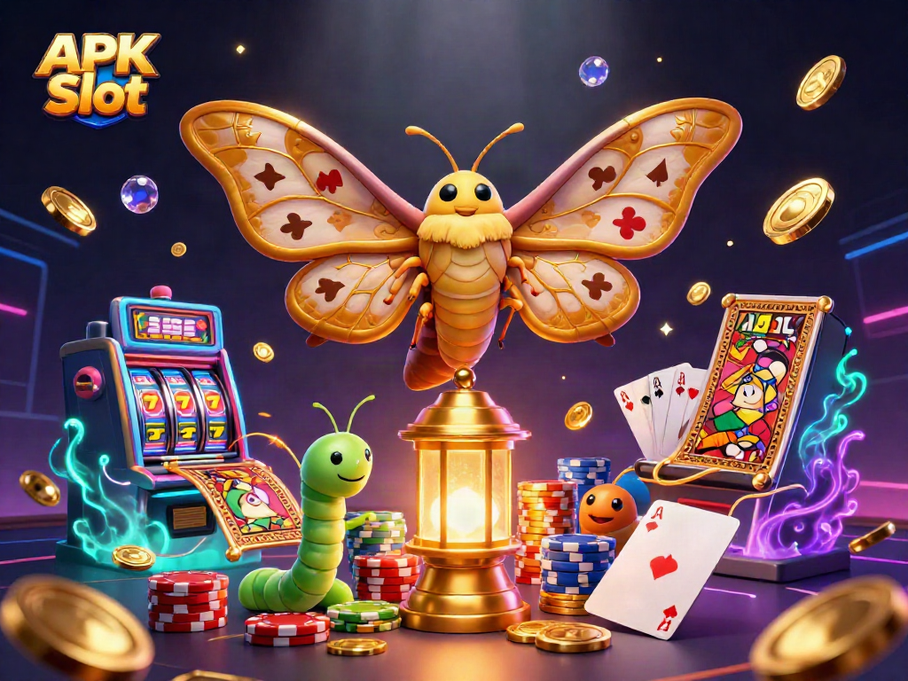 Engage in winning with APK Slot featuring vibrant casino elements and 3D characters in a dynamic scene.