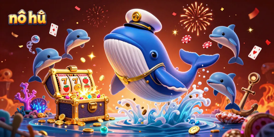 Spin the exhilarating nổ hũ jackpot with vibrant characters amidst a sea of riches and casino elements.