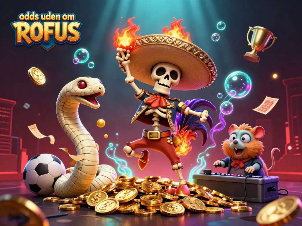 Bet on exciting odds uden om ROFUS with a vibrant, lively 3D casino illustration showcasing sports-themed action.
