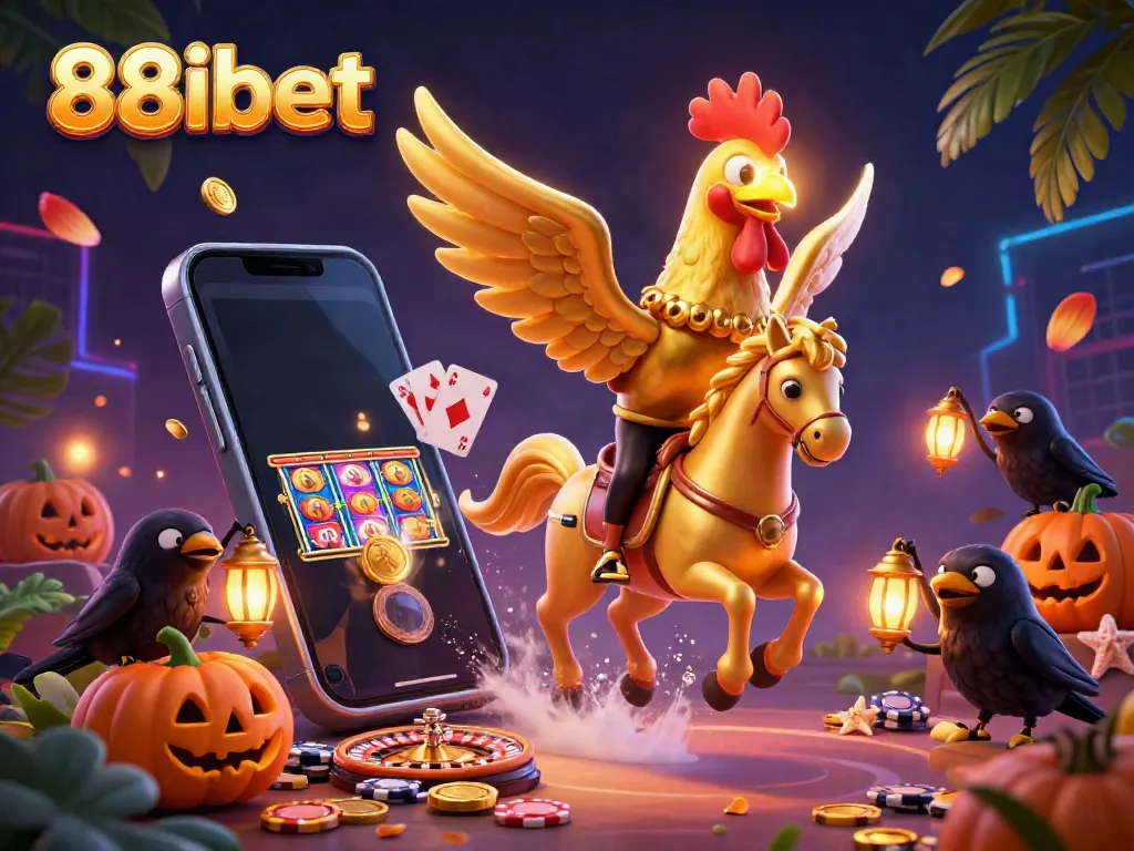 Engage with the thrilling 88ibet casino experience featuring a golden rooster and dynamic gaming elements.