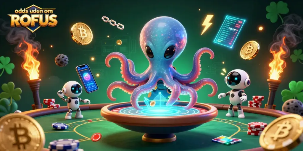 Bet on odds uden om ROFUS with a fun alien octopus and poker table adventure in space.