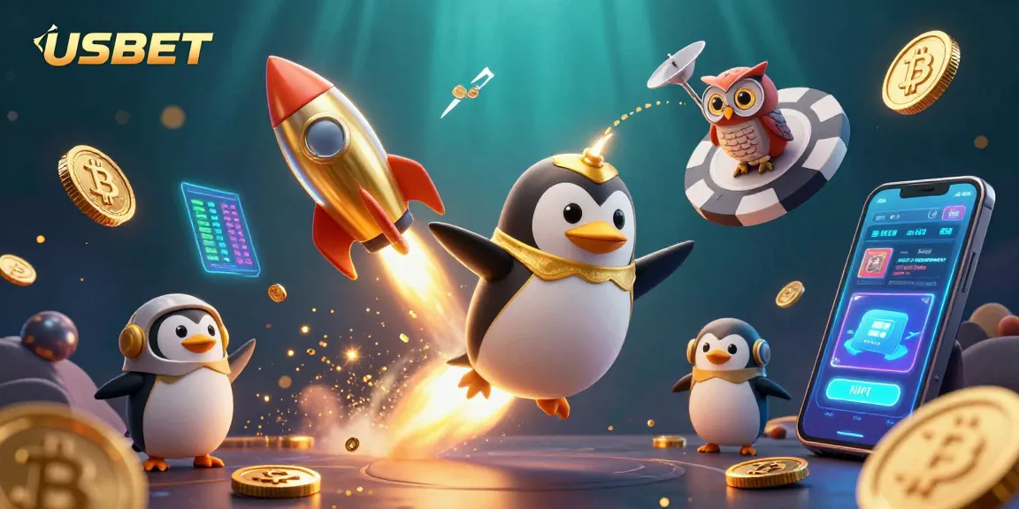 Join USBET for a thrilling casino adventure with a dazzling 3D penguin and crypto delights!
