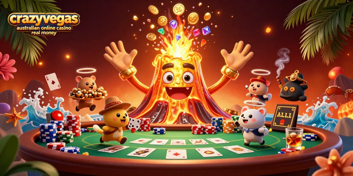 The golden volcano triumphantly erupts with coins and treasures at crazyvegas australian online casino real money